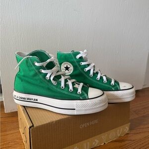 Converse Green High Top Canvas Sneakers